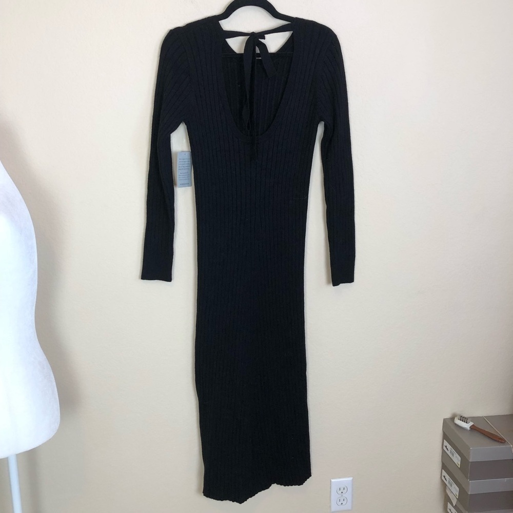 Wayf Ribbed Sweater Midi Dress - Picture 3 of 10